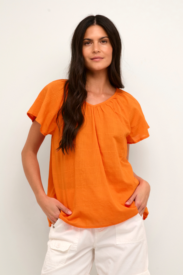 Cream Crkenda Blouse Dam Kortärmade Blusar Stl. 34 - Från Magasin