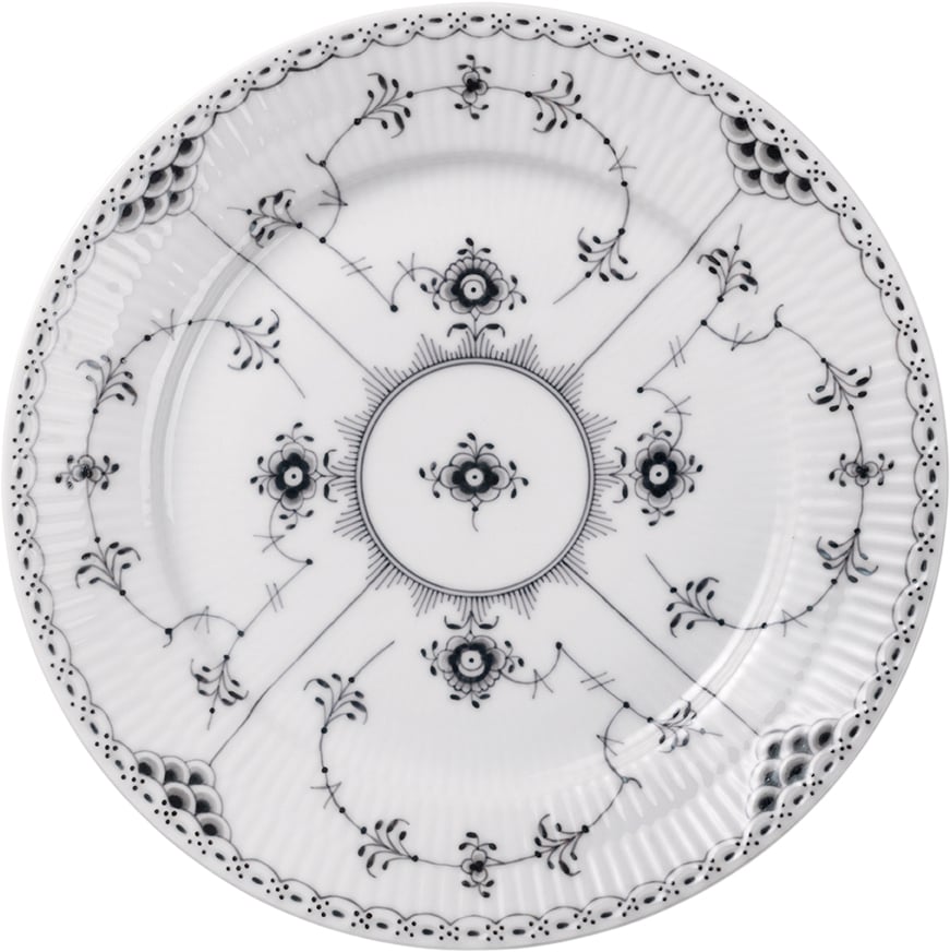 Royal Copenhagen Sort Musselmalet Halvblonde Tallerken 22 cm - Lunchtallrikar Från Magasin