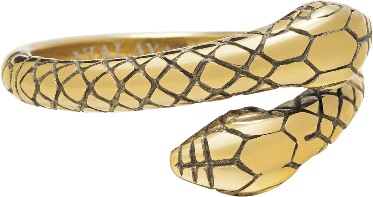 Nialaya Men's Gold Plated Vintage Snake Ring Herr Ringar Stl. 8 - Från Magasin