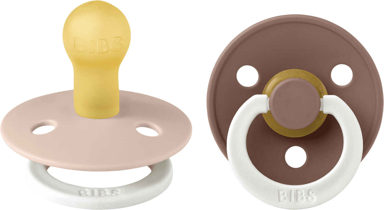 Bibs Pacifier Colour 2 Pack Latex Size 1 Blush Glow/woodchuc Från Magasin