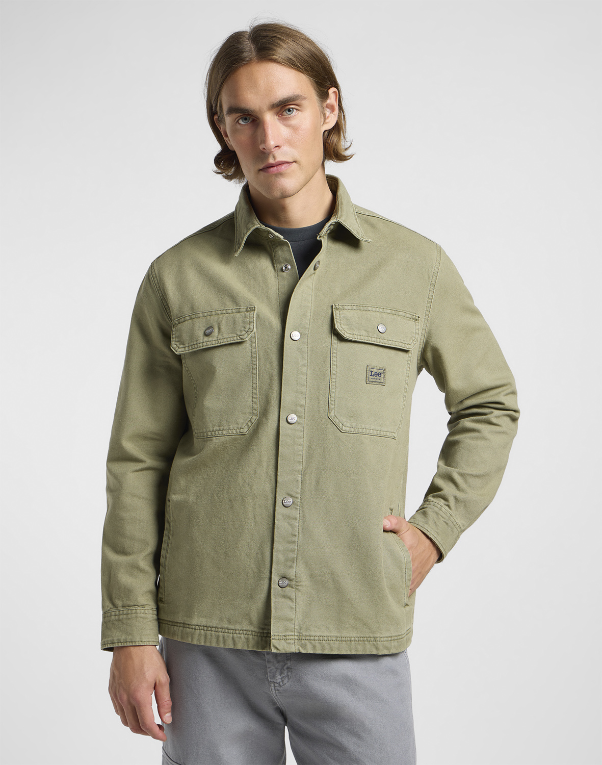 Lee Workwear_Overshirt Mercantile_Green Herr Overshirts Stl. XL - Från Magasin