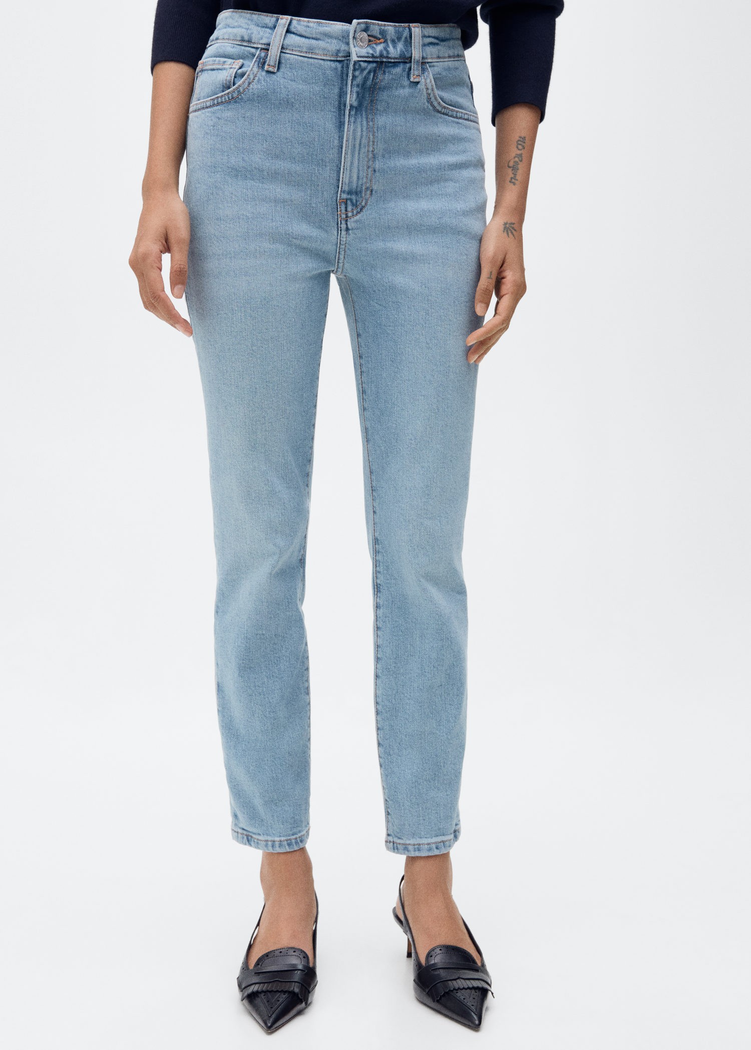 MANGO Claudia Slimfit Cropped Jeans Dam Skinny Stl. 32 - Från Magasin
