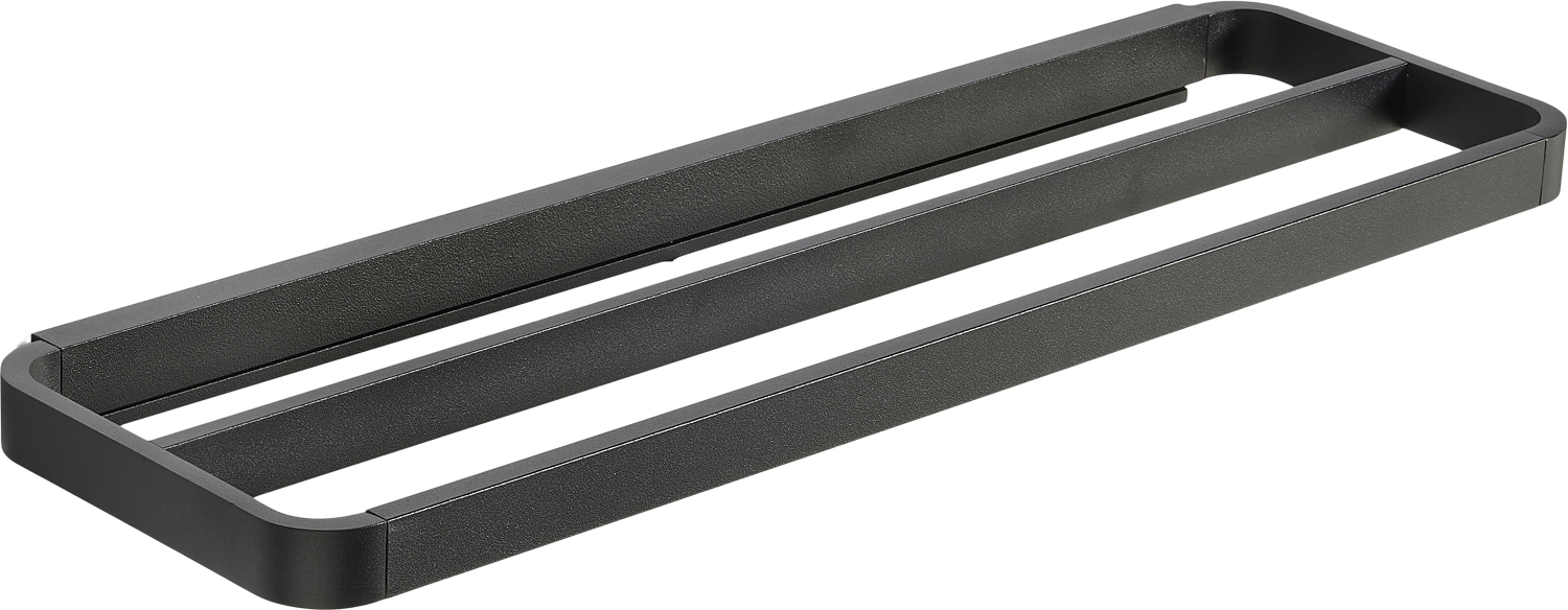 Zone Handduksstång Dubbel Rim 44x12 Black - 44x12,5x2,5 cm Övriga Badrumstillbehör Från Magasin