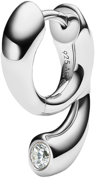 Maria Black Mermaid Pool Huggie Silver Dam Creoler Stl. One Size - Från Magasin