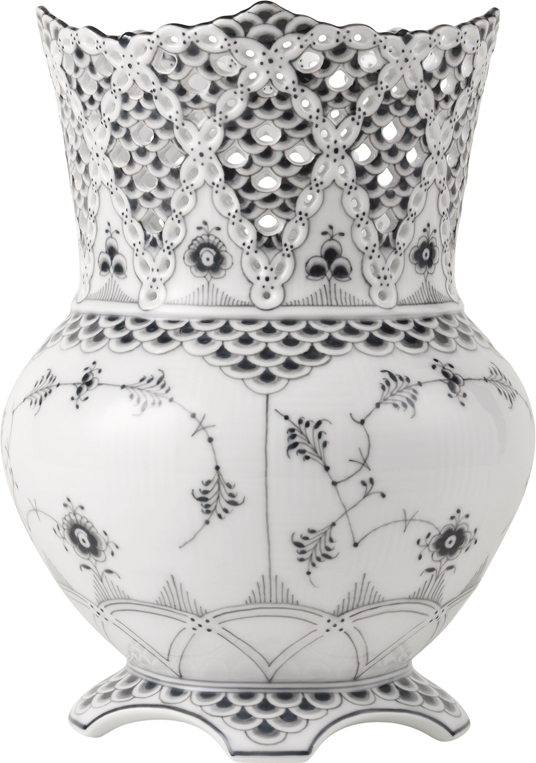 Royal Copenhagen Sort Musselmalet Helblonde Vase, 22 cm - Vaser Från Magasin