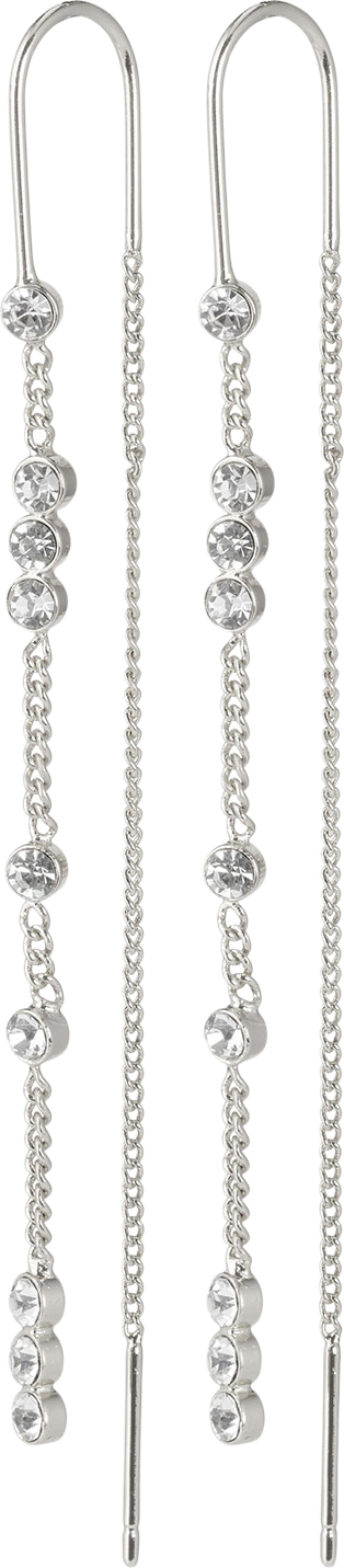 Pilgrim Silverplated Kamari Chain Earrings W/ Crystals Dam Hängende Örhängen Stl. one size - Från Magasin