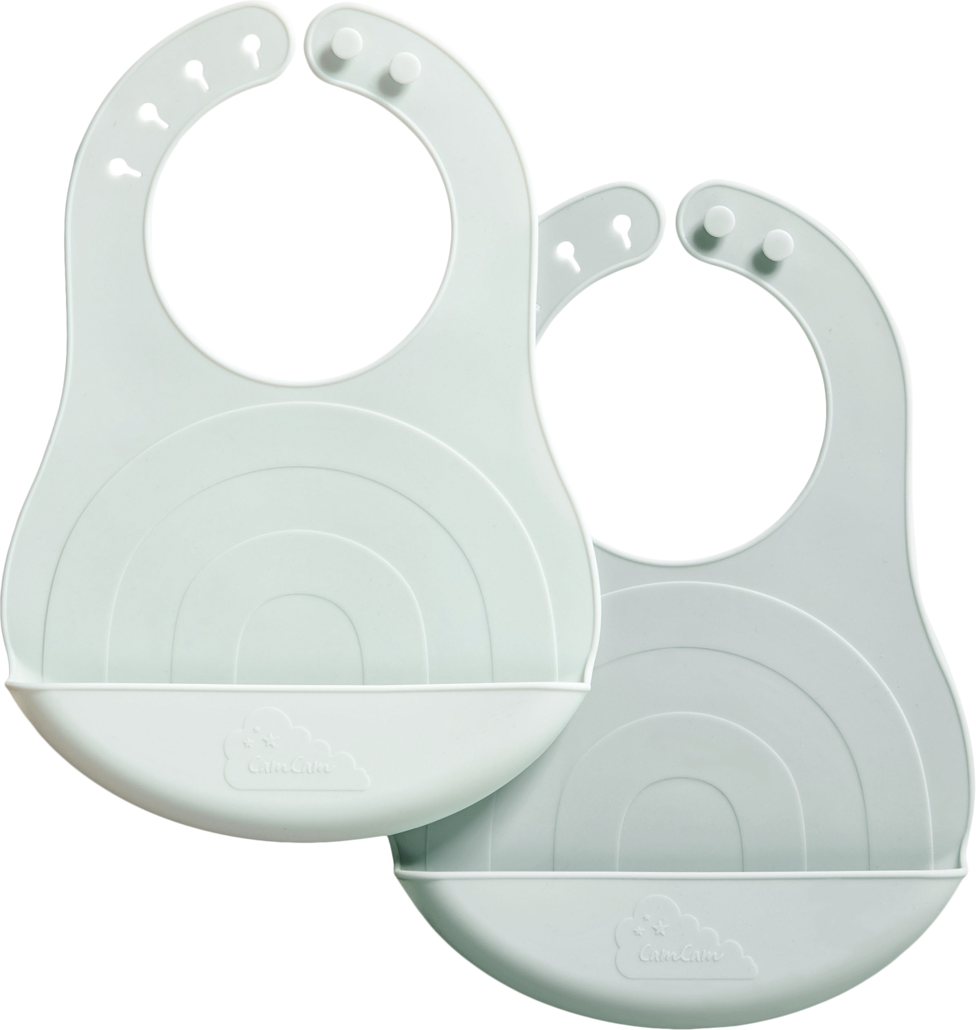 Cam Copenhagen Silicone Bibs Rainbow, Blue Mix, 2pack - Från Magasin