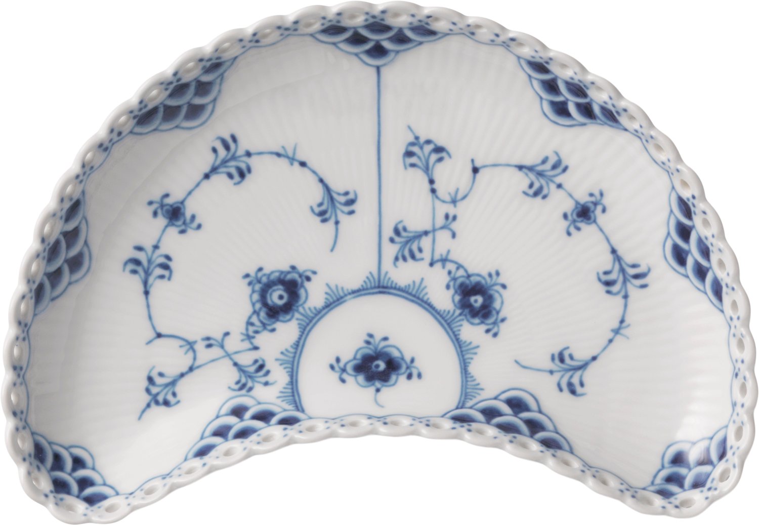 Royal Copenhagen Musselmalet Helblonde Halvmåneformet Asiet 21,5 cm - 22 Serveringsfat Från Magasin