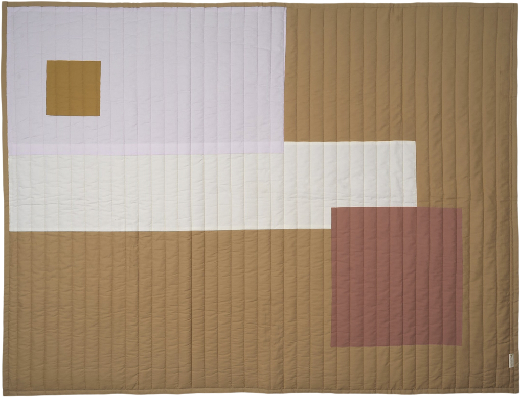 Fabelab Quilted Blanket Graphic Caramel mix - Kuddar & Plädar Från Magasin