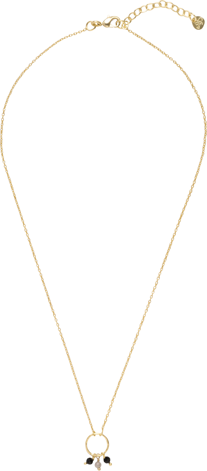 A Beautiful Story Sentiment Black Onyx Labradorite Necklace GP Dam Halsband Med Hänge Stl. 40-43cm - Från Magasin