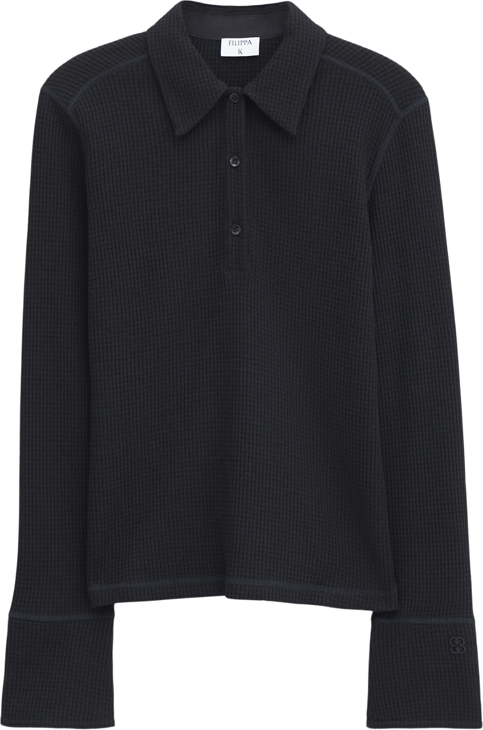 Filippa K Waffle Polo Shirt Dam Långärmade Pikétröjor Stl. XS - Från Magasin