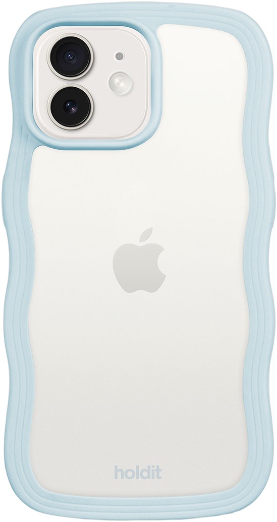 HoldIt Wavy Case Iphone 12/12 Pro Mineral Blue/transparent Dam Mobiltillbehör Stl. 76x13x140 mm - Från Magasin
