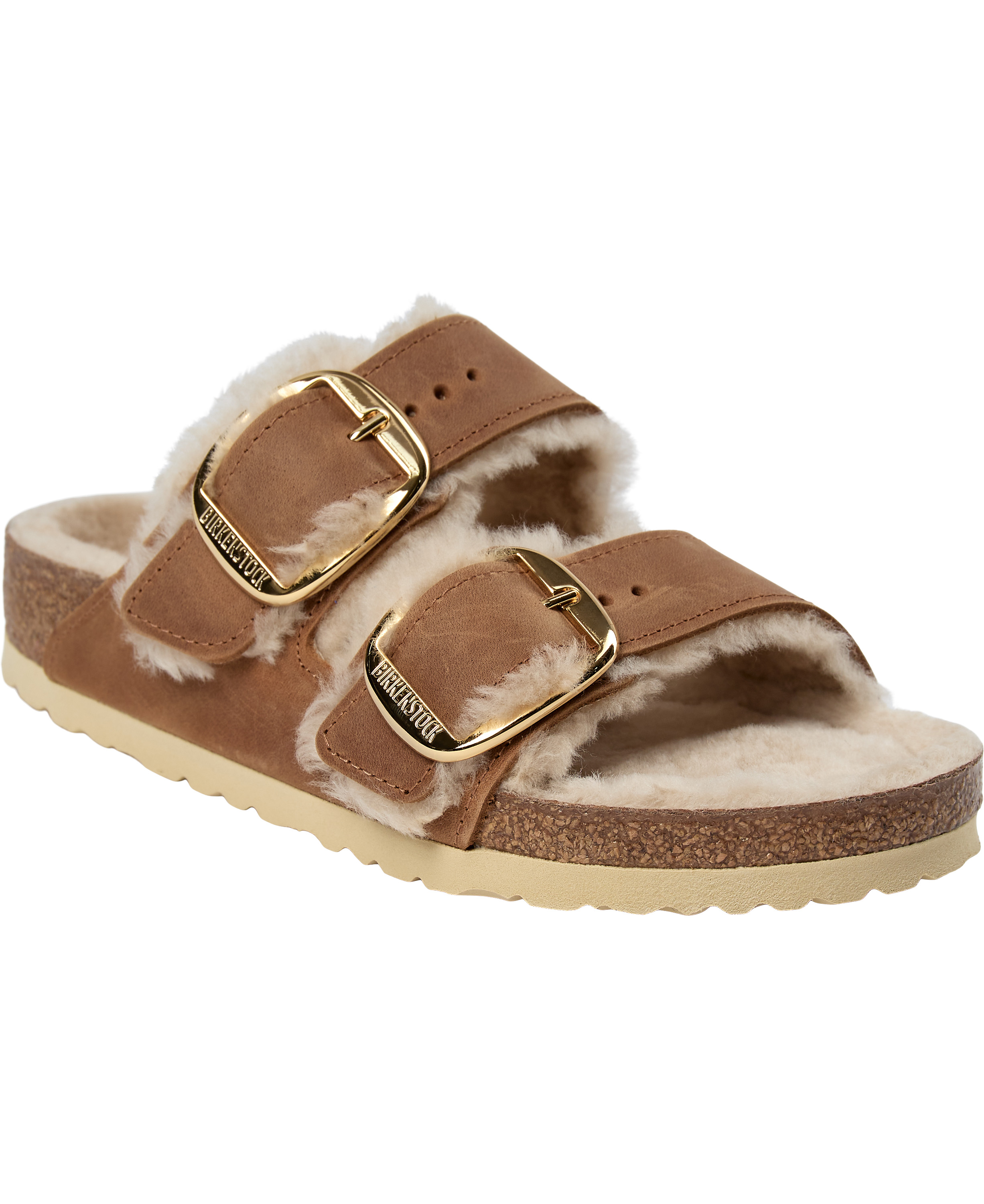 Birkenstock Arizona BB Shearling Leoi Cognac LAF Dam Stl. 36 - Platta Sandaler Från Magasin