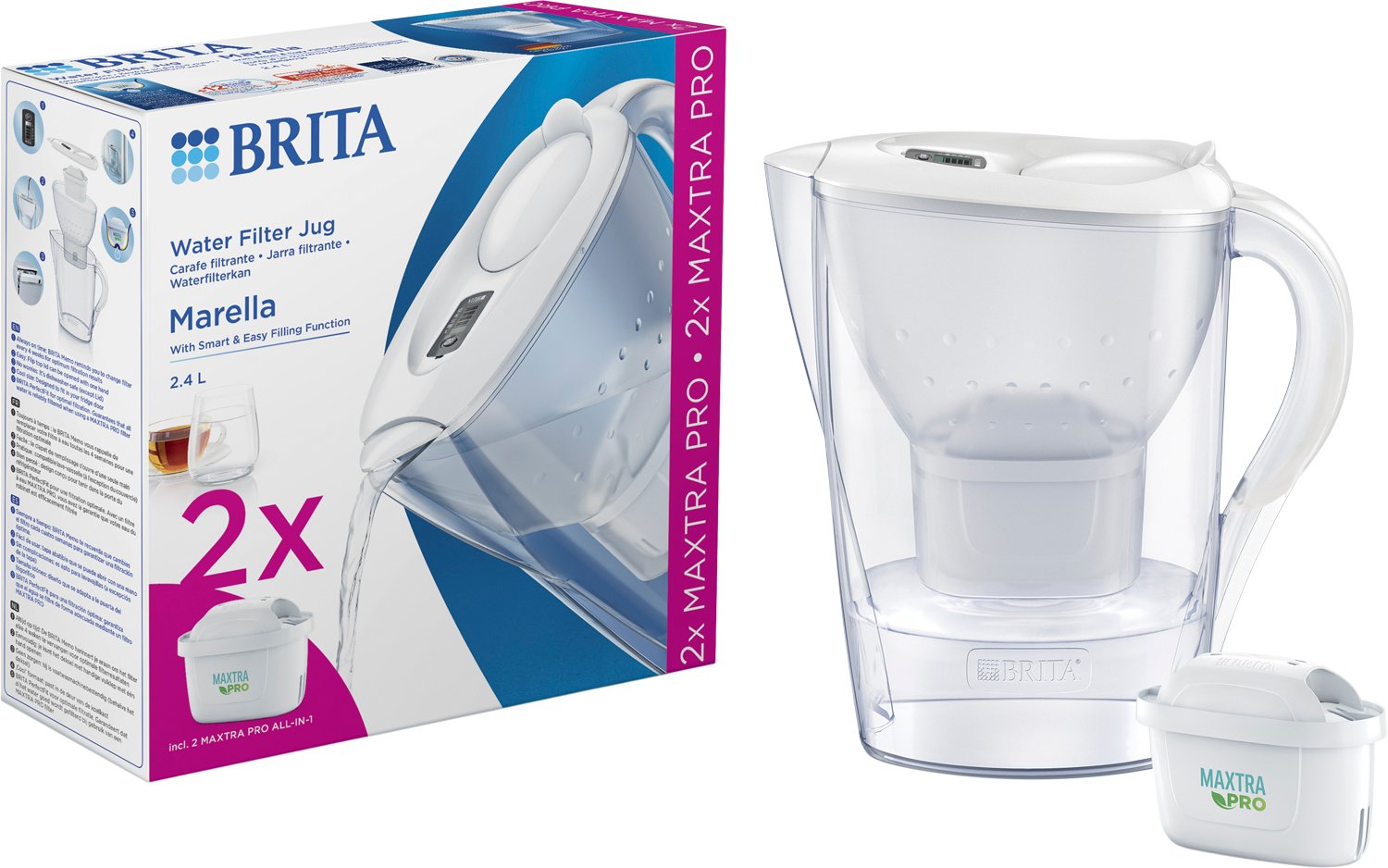 BRITA Marella Me4w Incl 2 Mxpro JUG Blue - NO_SIZE Vattenfilterkanna Från Magasin