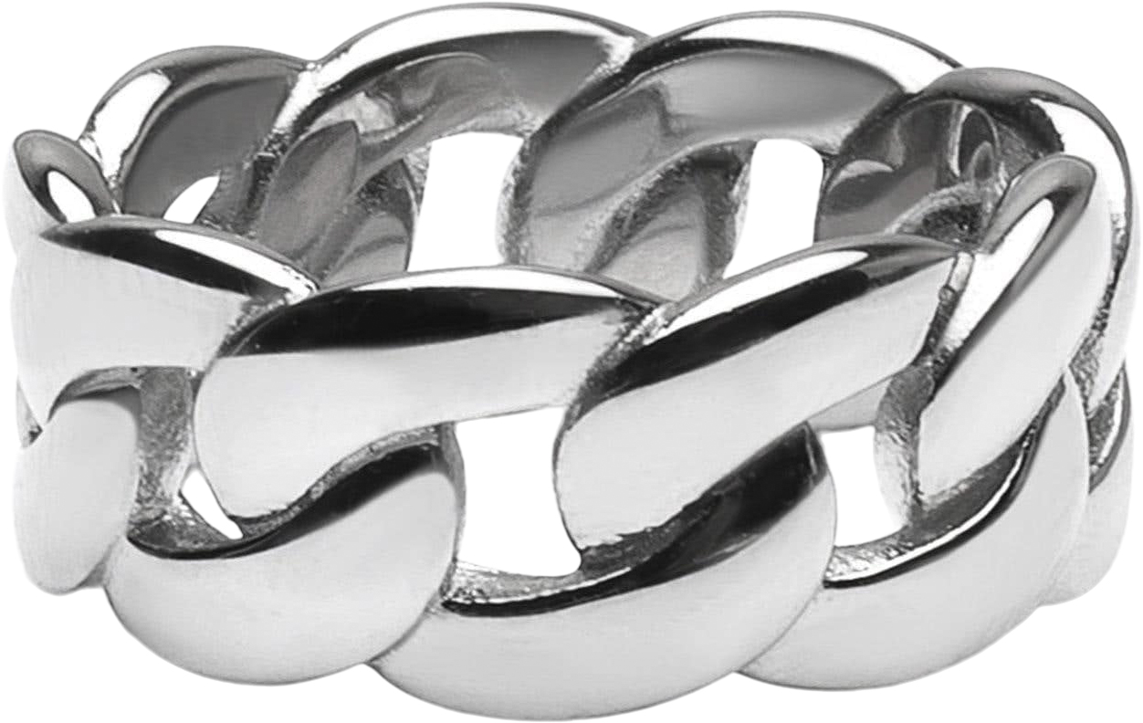 Nialaya Men's Stainless Steel Chain Ring Herr Ringar Stl. 10 - Från Magasin
