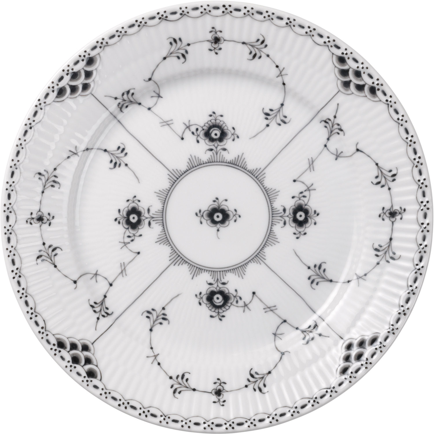 Royal Copenhagen Sort Musselmalet Halvblonde Tallerken 19 cm - Kakfat Från Magasin