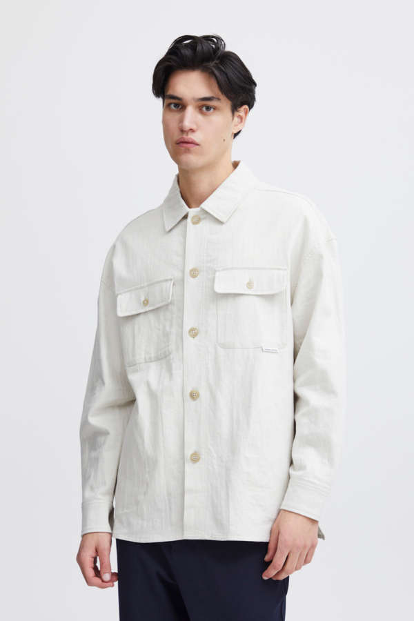 Casual Friday Cfaugusto 0127 Linen mix Overshirt Herr Overshirts Stl. S - Från Magasin