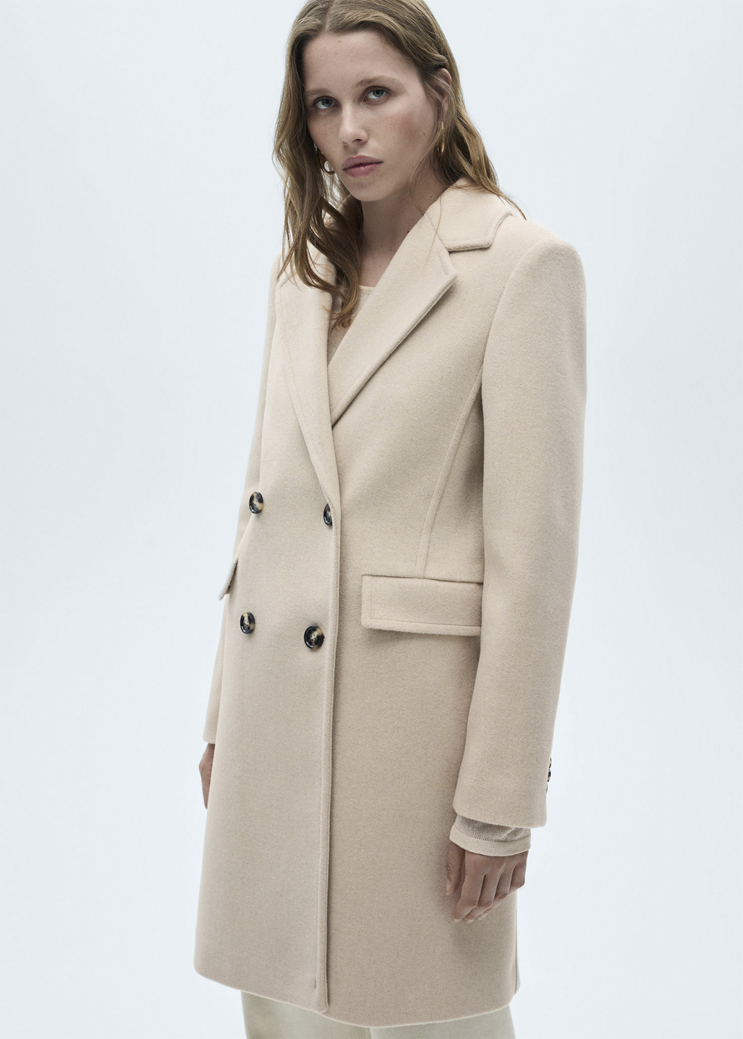 MANGO Doublebreasted Wool Coat Dam Kappor Stl. XXS - Från Magasin