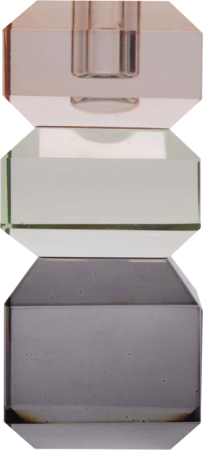 AU Maison Krystal Stage, Fersken/grøn/røg, 13x6x6 cm - Ljusstakar För Kronljus Från Magasin
