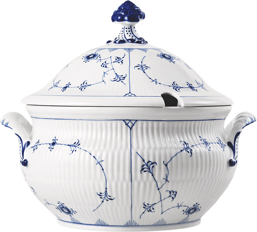 Royal Copenhagen Musselmalet Riflet Terrin MED LÅG 460 CL - NO_SIZE Serveringsskålar Från Magasin