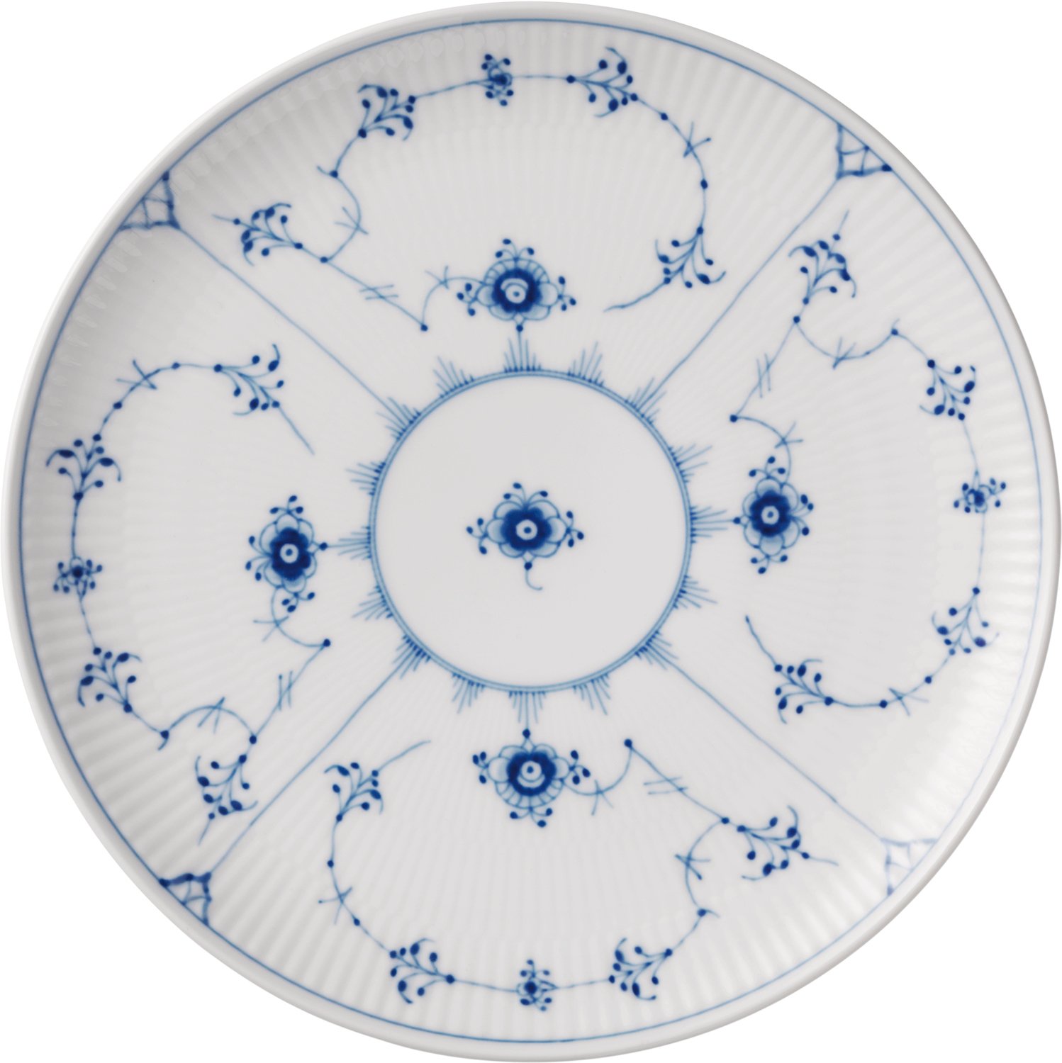 Royal Copenhagen Musselmalet Riflet Tallerken Coupe 23 cm - NO_SIZE Middagstallrikar Från Magasin