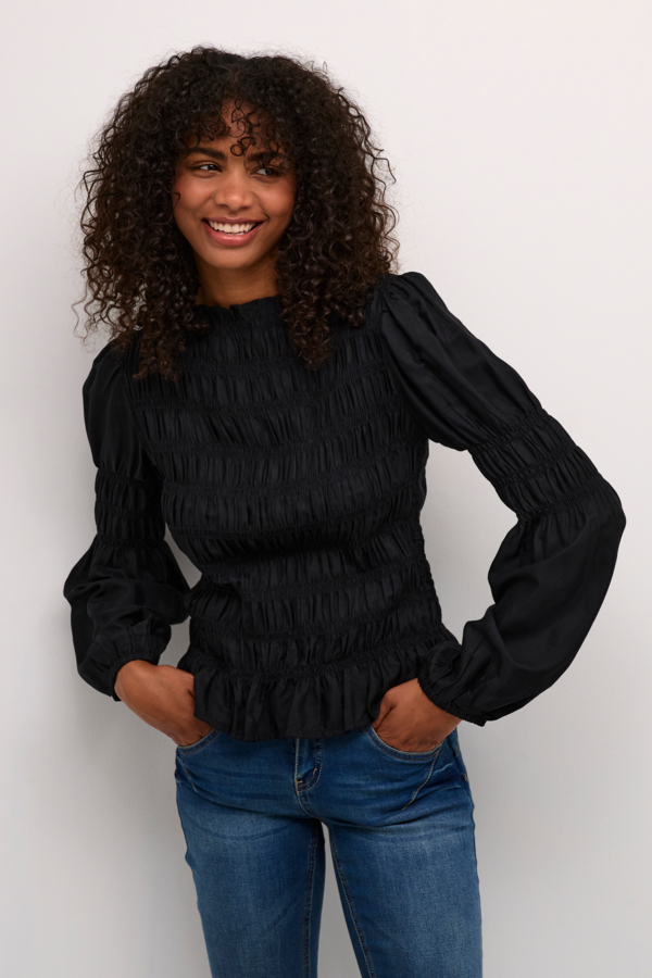 Cream Crhenva Blouse Dam Långärmade Blusar Stl. 44 - Från Magasin