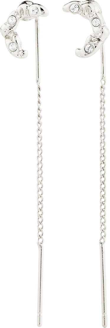 Pilgrim Kora Moon Chain Earrings Silverplated Dam Hängende Örhängen Stl. one size - Från Magasin