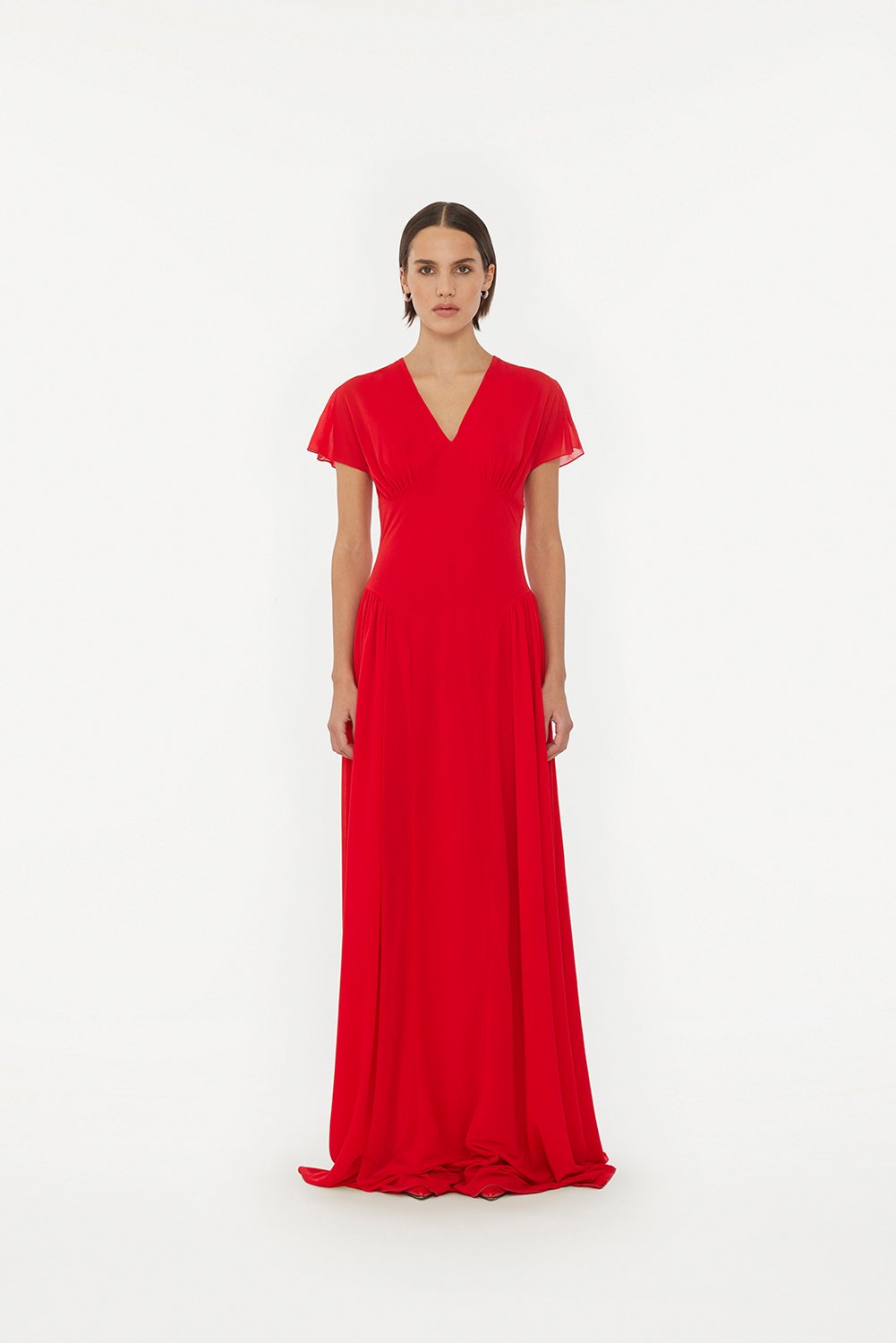 ROTATE Birger Christensen Maxi Vneck Dress Dam Maxiklänningar Stl. 36 - Från Magasin