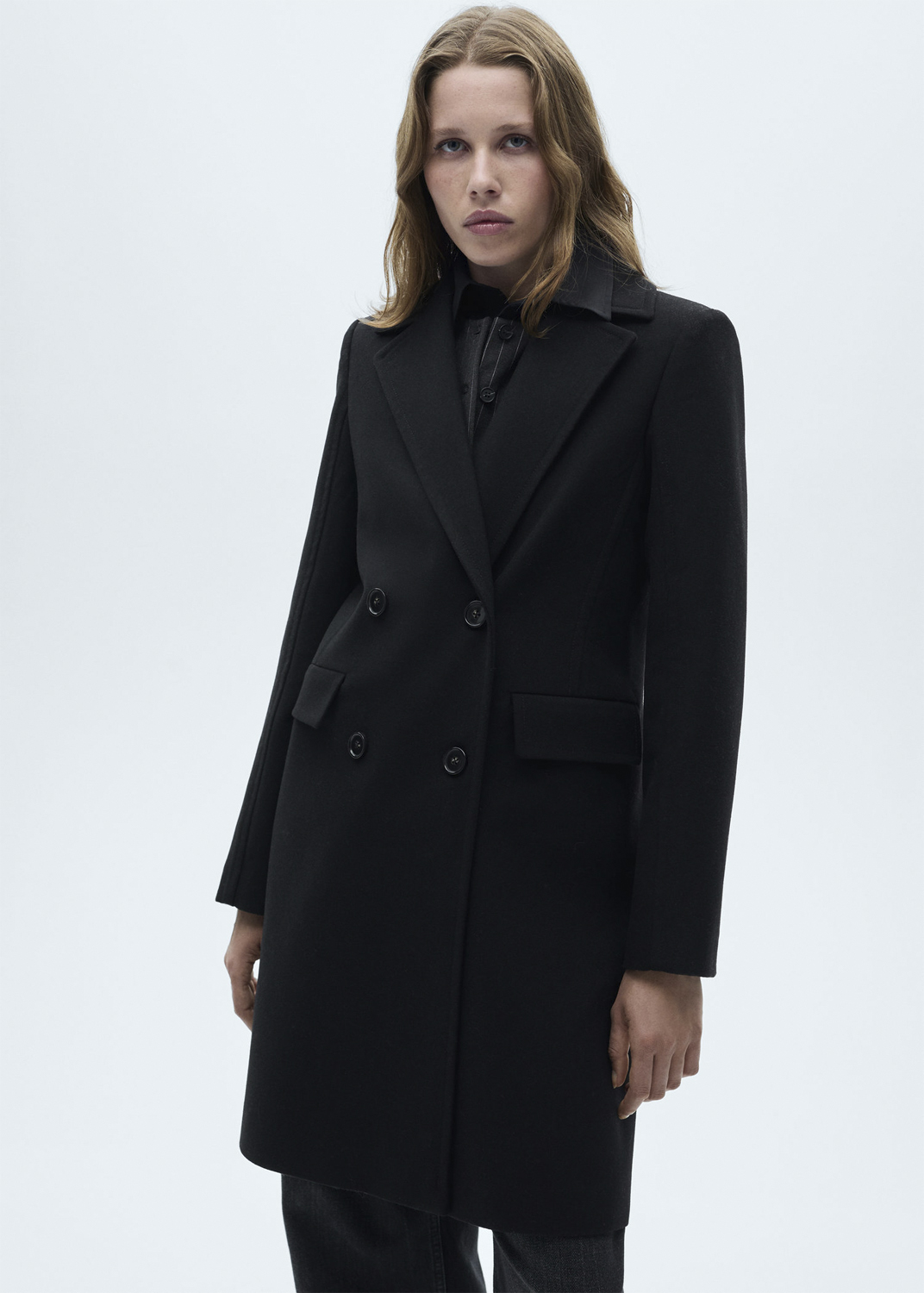 MANGO Doublebreasted Wool Coat Dam Jackor Stl. XS - Från Magasin