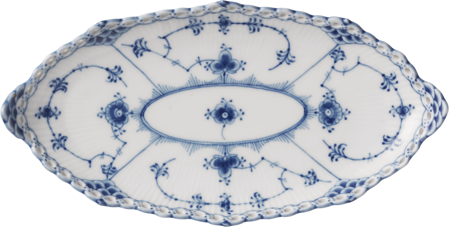 Royal Copenhagen Musselmalet Helblonde Oval Tallerken 24,5 cm - Middagstallrikar Från Magasin