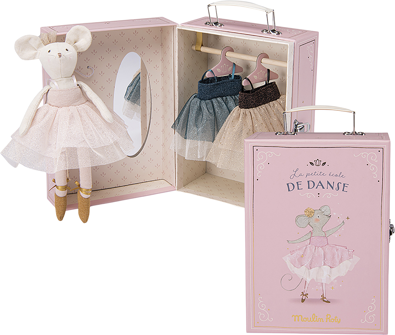 Moulin Roty Ballerina mus i Kuffert 26 cm - Suzies Gardero Dockor Från Magasin