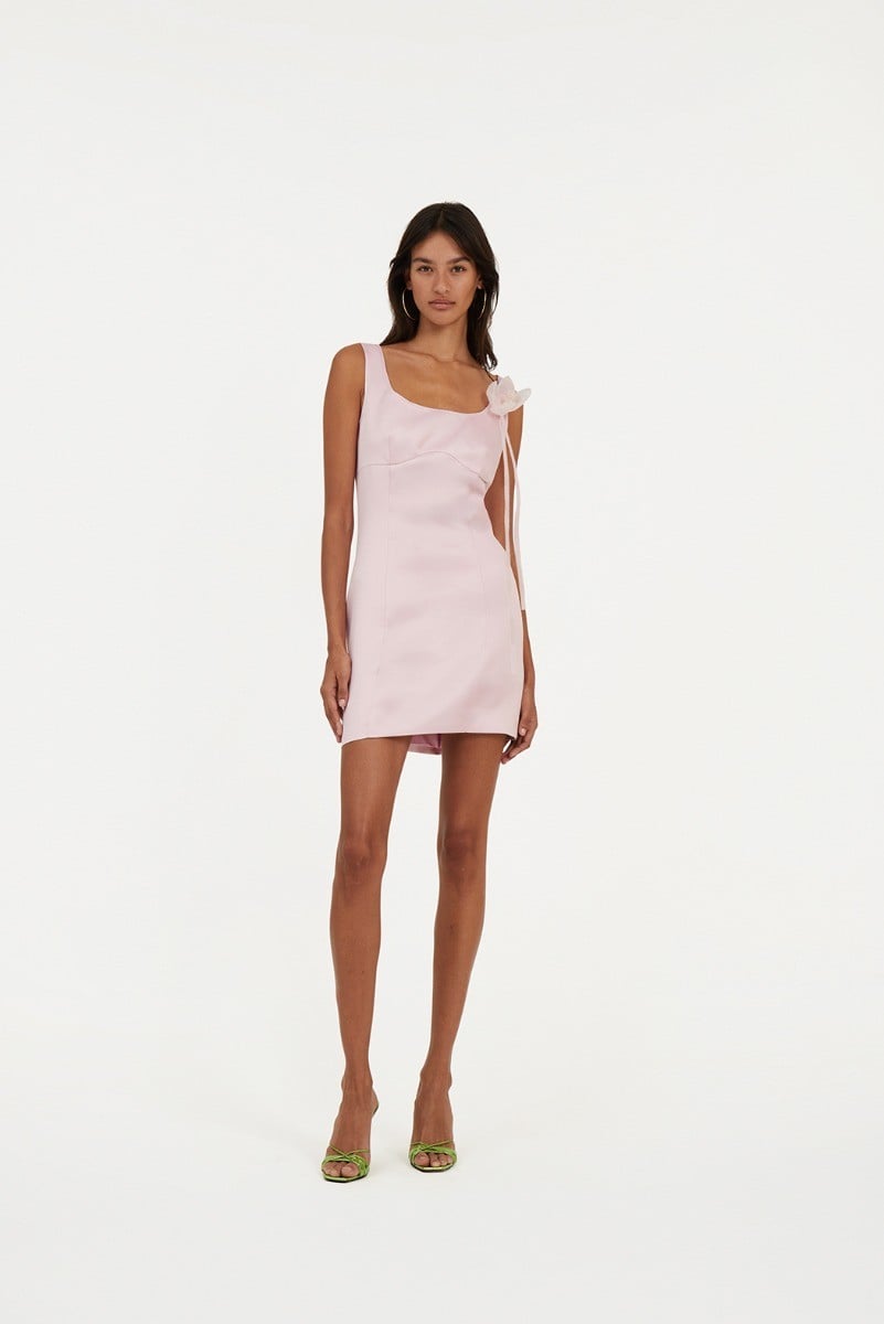 ROTATE Birger Christensen Satin Flower Dress Dam Korta Klänningar Stl. 34 - Från Magasin