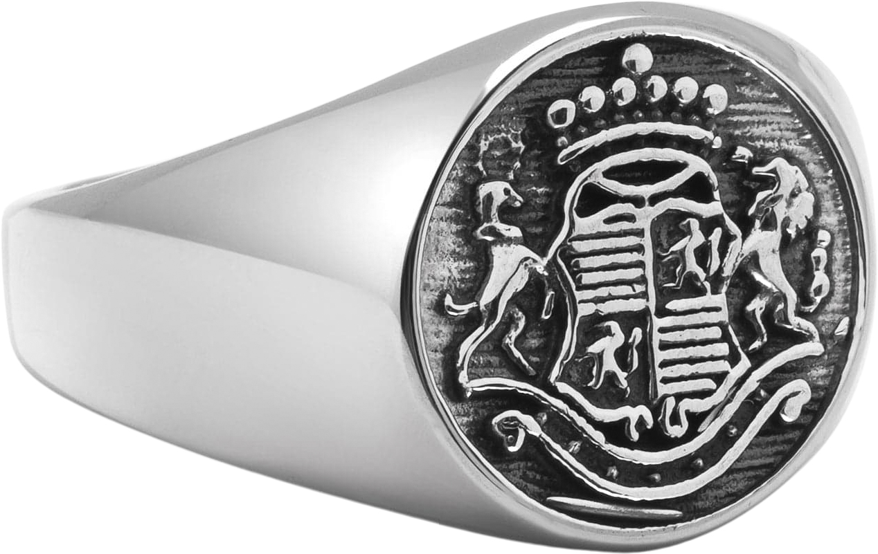 Nialaya Men's Stainless Steel Crest Ring Herr Ringar Stl. 8 - Från Magasin