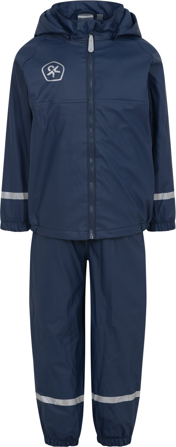 Color Kids Rain set PU w. Fleece Lining Stl. 122 pojkar - Regnkläder Från Magasin