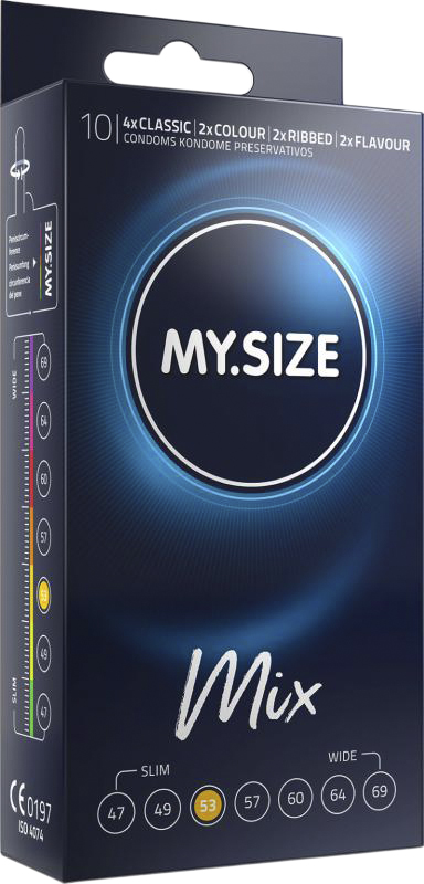 MY-SIZE MY. Size Mix 53 mm Condoms 10pcs Clear ONE - Kondomer Från Magasin