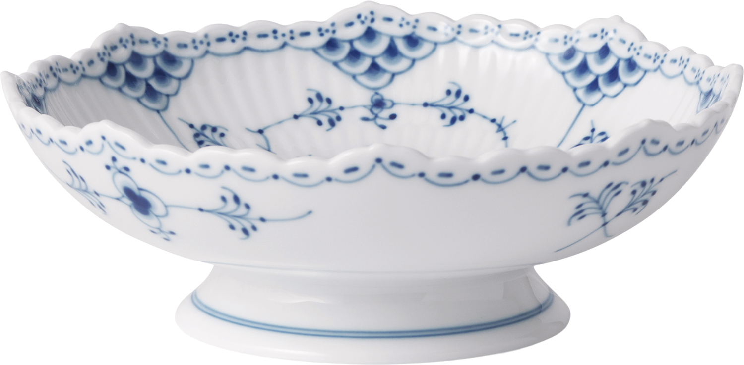 Royal Copenhagen Musselmalet Halvblonde Skål på fod 6 cm - Serveringsskålar Från Magasin