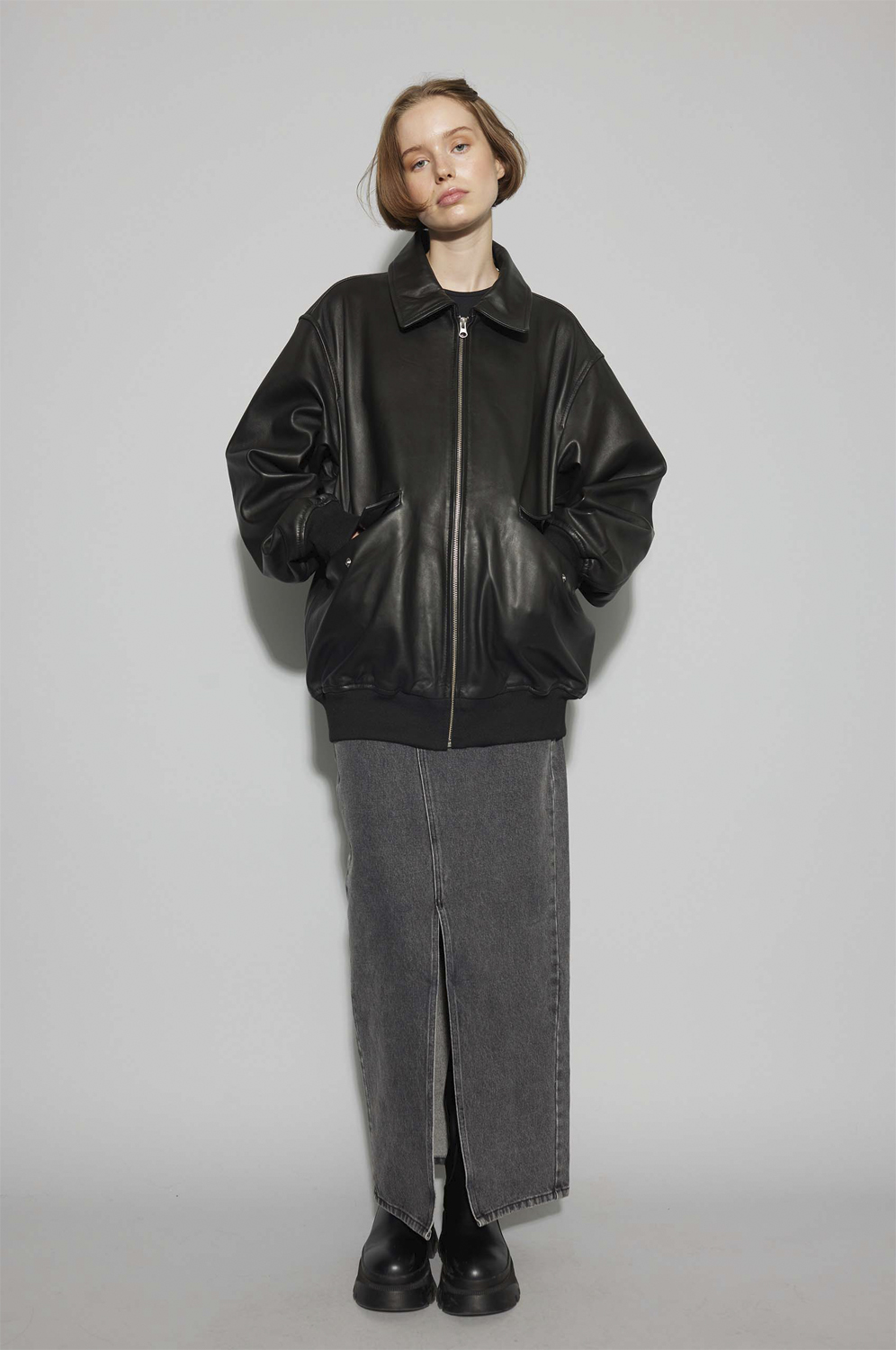 Oval Square Osproven Bomber Dam Skinnjackor Stl. XS - Från Magasin