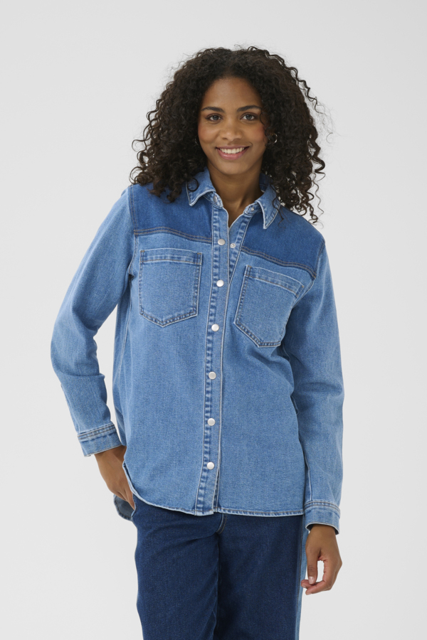 Kaffe Kasandra Denim Shirt Dam Skjortor Stl. 34 - Från Magasin
